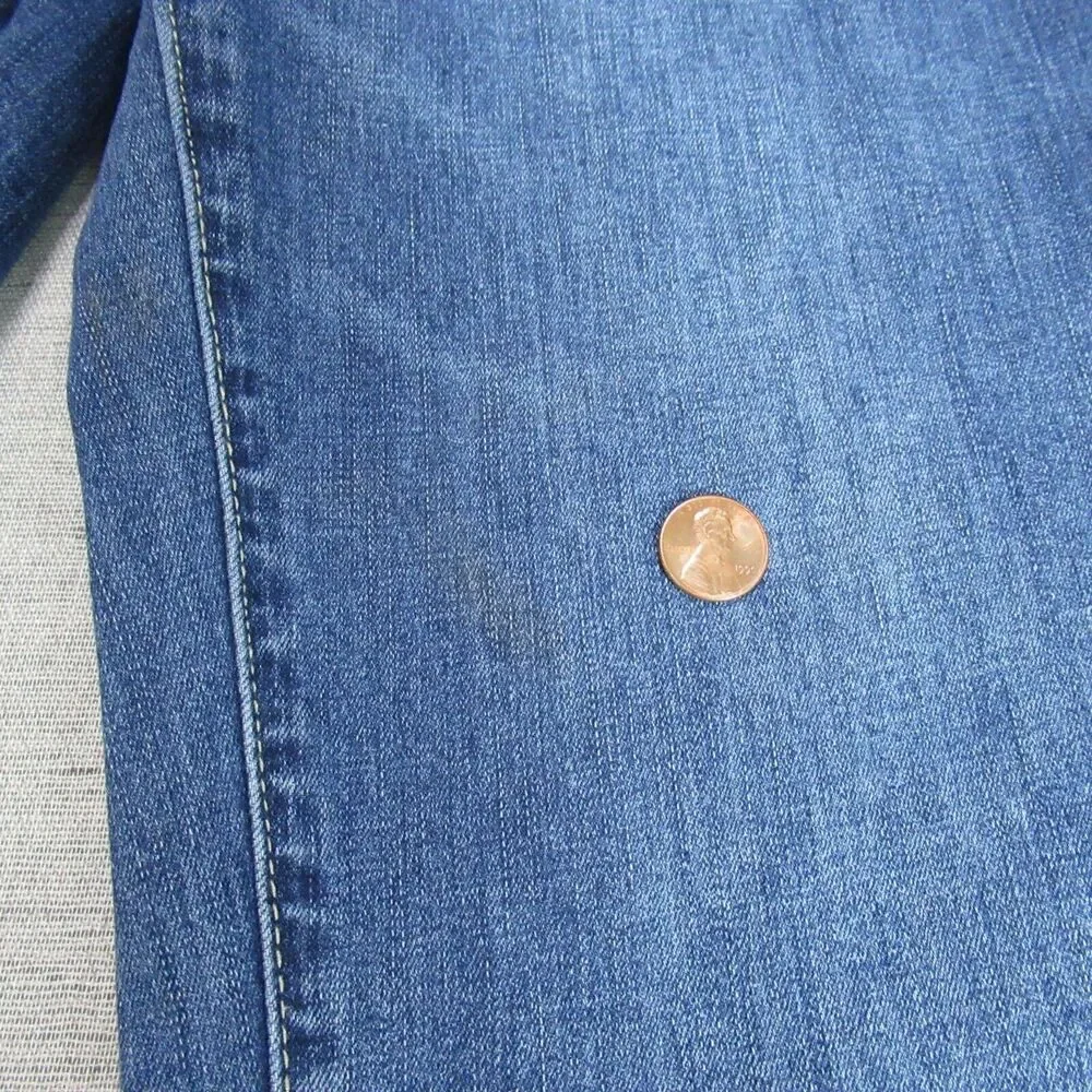 Kancan Jeans Womens Size 11 Blue Distressed Tapered Leg Denim Mid Rise Med Wash